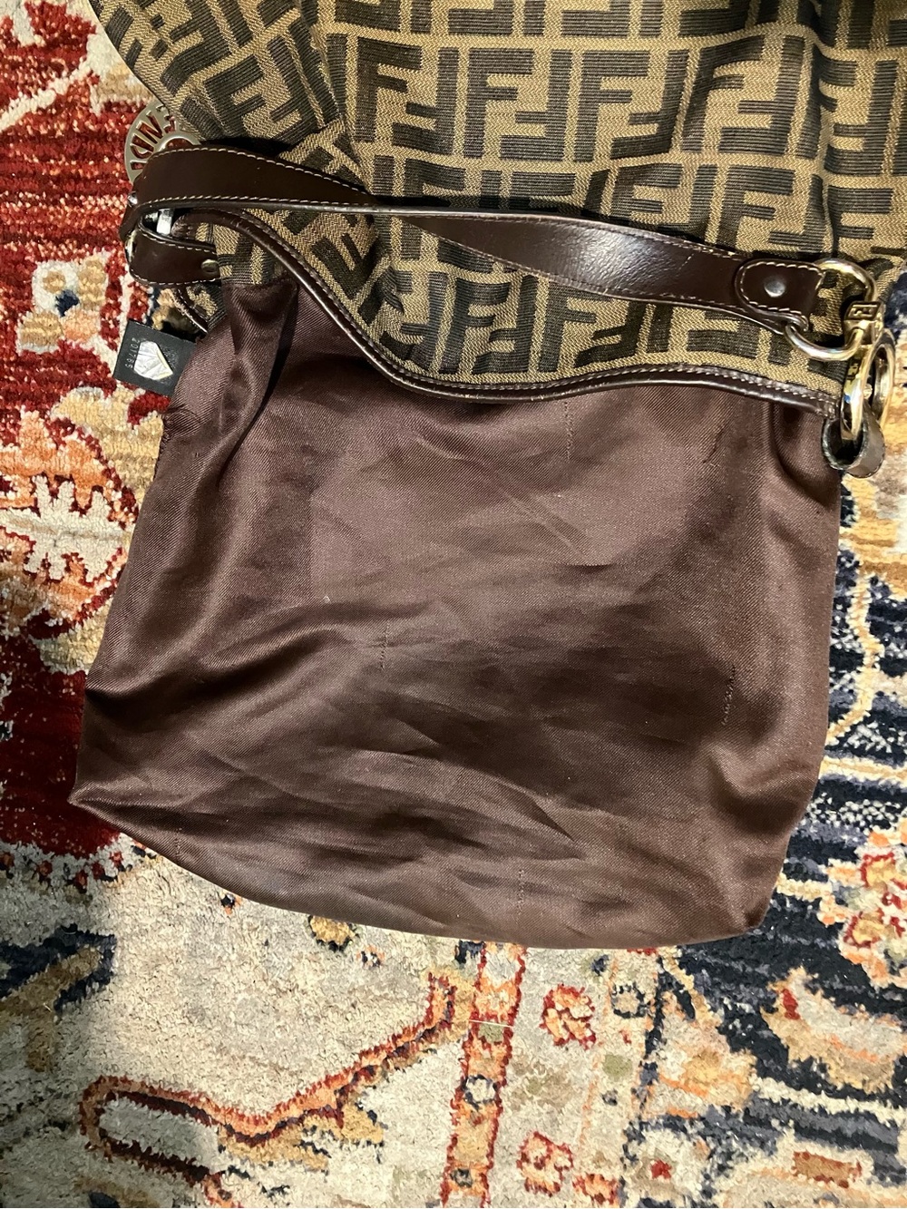 Vintage Fendi Mamma Baguette Hobo Shoulder Bag Brown Rare - Picture 6 of 14